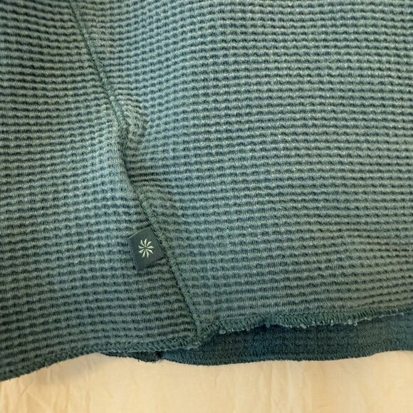 Athleta Girl's Long Sleeve Textured Top Henley Dark Teal Blue Green XS 6 - Picture 5 of 8